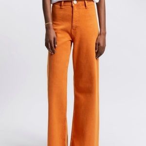 Orange straight leg marine pants